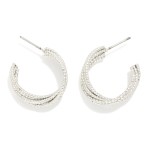 Wholesale textured Metal Intertwined Hoop Drop Earrings D