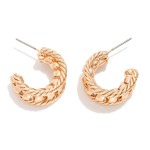Wholesale layered Twisted Metal Hoop Earrings D