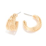 Wholesale metal Intertwined Hoop Drop Earrings D