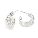 Wholesale metal Intertwined Hoop Drop Earrings D