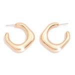 Wholesale chunky Metal Rounded Square Hoop Earrings D