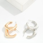 Wholesale chunky Metal Rounded Square Hoop Earrings D