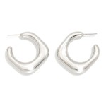 Wholesale chunky Metal Rounded Square Hoop Earrings D
