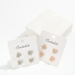 Wholesale set Two Butterfly Stud Earrings Pearls Rhinestones L