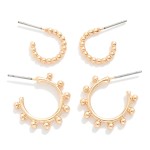 Wholesale set Two Metal Hoop Drop Earrings D