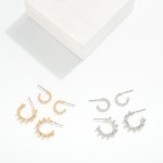 Wholesale set Two Metal Hoop Drop Earrings D