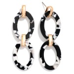 Wholesale marbled Acetate Chain Link Post Drop Earrings L