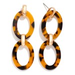 Wholesale marbled Acetate Chain Link Post Drop Earrings L