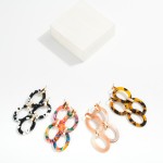 Wholesale marbled Acetate Chain Link Post Drop Earrings L