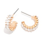 Wholesale oval Rhinestone Studded Hoop Earrings D