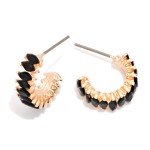 Wholesale oval Rhinestone Studded Hoop Earrings D