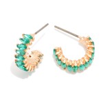 Wholesale oval Rhinestone Studded Hoop Earrings D