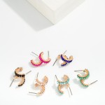 Wholesale oval Rhinestone Studded Hoop Earrings D