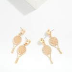 Wholesale tennis Racket Metal Ball Post Drop Earrings L