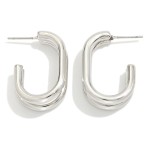 Wholesale layered Metal Rectangular Hoop Earrings L