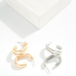 Wholesale layered Metal Rectangular Hoop Earrings L