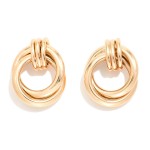 Wholesale metal Door Knocker Layered Hoop Drop Earring L