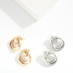 Wholesale metal Door Knocker Layered Hoop Drop Earring L