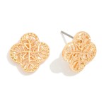 Wholesale metal Clover Stud Earring Leaf D