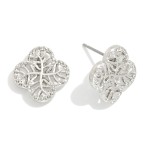 Wholesale metal Clover Stud Earring Leaf D