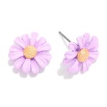 Wholesale painted Metal Sunflower Stud Earrings L