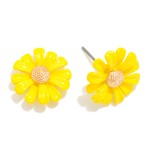 Wholesale painted Metal Sunflower Stud Earrings L