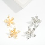 Wholesale metal Flower Post Drop Earring D