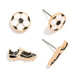 Wholesale set Two Enamel Soccer Stud Earrings L