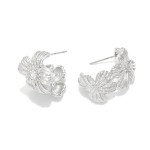 Wholesale metal Flower Hoop Drop Earrings L