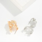 Wholesale metal Flower Hoop Drop Earrings L