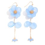 Wholesale acetate Flower Linked Petals Drop Earrings L