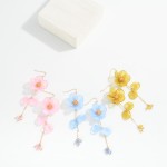 Wholesale acetate Flower Linked Petals Drop Earrings L