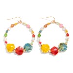 Wholesale metal Wire Hoop Earring Gold Tones Faceted Beads Pearls Porcelain Shel