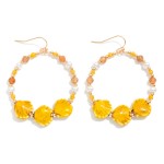 Wholesale metal Wire Hoop Earring Gold Tones Faceted Beads Pearls Porcelain Shel