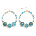 Wholesale metal Wire Hoop Earring Gold Tones Faceted Beads Pearls Porcelain Shel