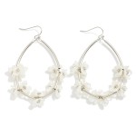 Wholesale metal Teardrop Drop Earrings Pearl Flower Details L