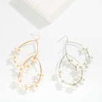 Wholesale metal Teardrop Drop Earrings Pearl Flower Details L