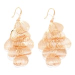 Wholesale linked Metal Flower Petal Tassel Drop Earrings L