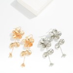 Wholesale linked Metal Flower Drop Earrings L