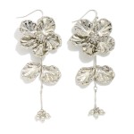 Wholesale linked Metal Flower Drop Earrings L