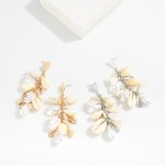 Wholesale metal Chain Link Drop Earring Beach Charms Pearls Metal Tones L