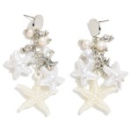 Wholesale metal Chain Link Drop Earring Beach Charms Pearls Metal Tones L