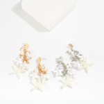 Wholesale metal Chain Link Drop Earring Beach Charms Pearls Metal Tones L