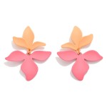 Wholesale linked Polymer Clap Petals Post Drop Earrings L