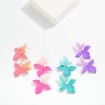 Wholesale linked Polymer Clap Petals Post Drop Earrings L
