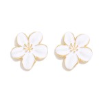 Wholesale enamel Flower Post Drop Earrings L
