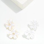 Wholesale enamel Flower Post Drop Earrings L