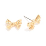 Wholesale metal Bow Stud Earrings L