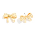 Wholesale chunky Metal Bow Post Drop Earring L