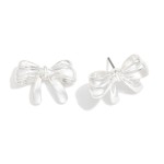 Wholesale chunky Metal Bow Post Drop Earring L